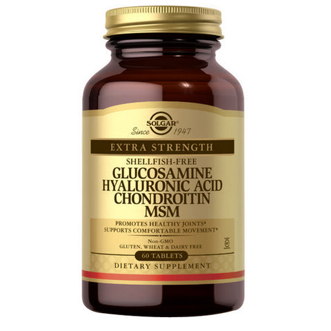 Solgar, Glucosamine Hyaluronic Acid Chondroitin Msm, Shellfish-Free 60 Tabs