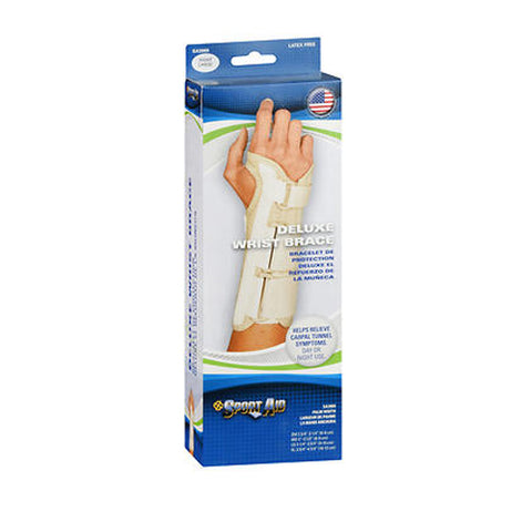 Sport Aid, Sportaid Wrist Brace Deluxe Right, Beige Large 1 each