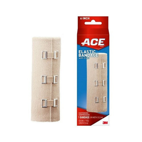 Ace, Elastic Bandage With Clips 6 Inch, 1 Each