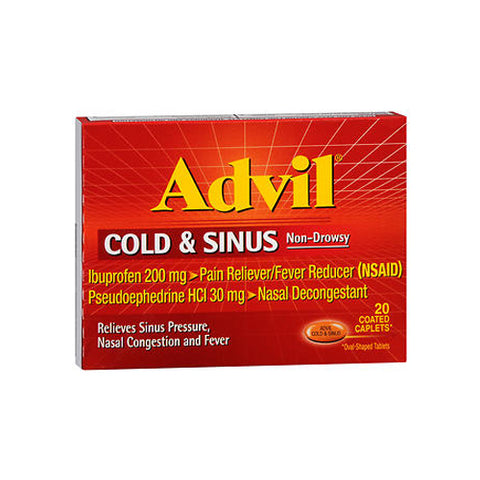 Advil, Cold and Sinus Coated Caplets, 20 tabs