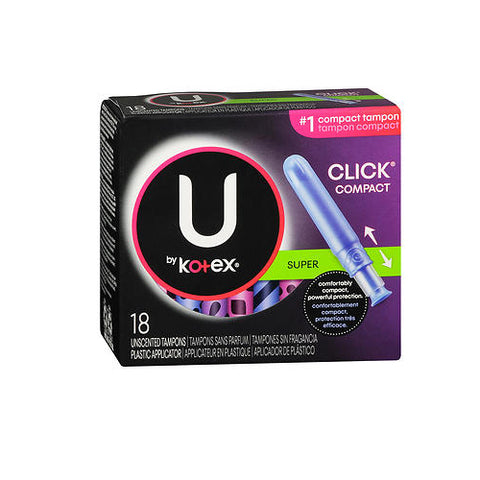 U By Kotex, Unscented Super Tampons With Plastic Applicator, Unscented Super 18 each