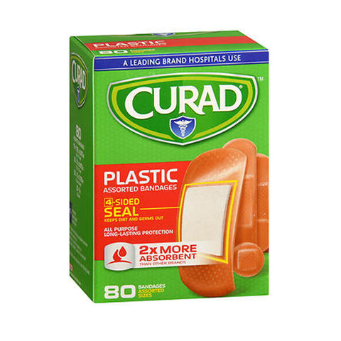 Curad, Plastic Bandages Assorted Sizes, 80 Each