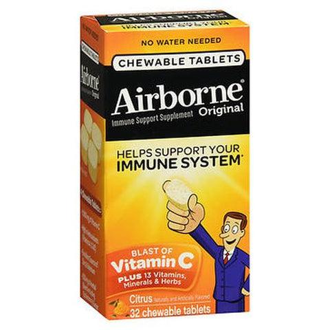 Airborne, Chewable Tablets, Citrus 32 tabs