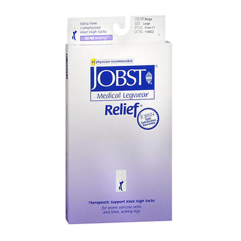 Jobst, Relief Knee High Extra Firm Compression Beige, 1 Pair