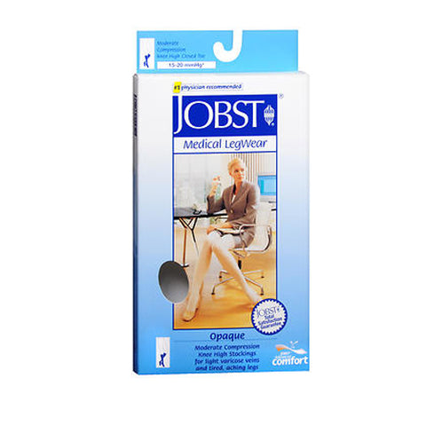 Jobst, Opaque Compression Stockings 15-20 Closed Toe Knee Highs Silky Beige, Extra Large each