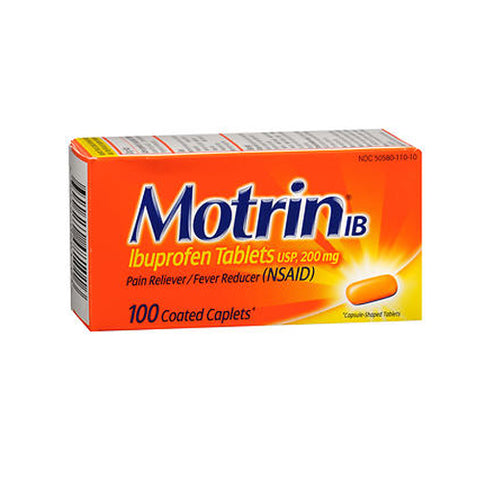 Motrin, Ibuprofen, 200 mg, 100 caplets