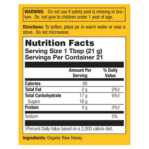 Honey Gardens, Raw Honey Organic, 1 LB
