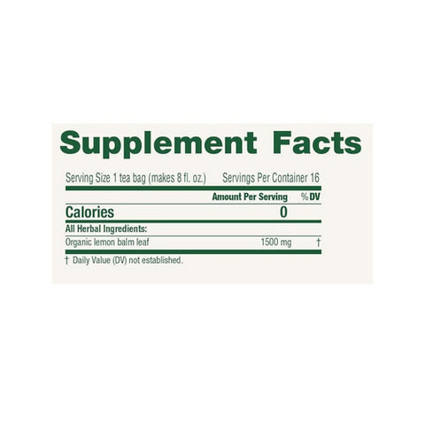 Traditional Medicinals, Organic Lemon Balm Herbal Tea, 16 Bags