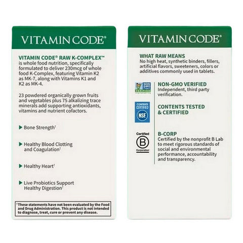 Garden of Life, Vitamin code, Raw K-Complex 60 vcaps
