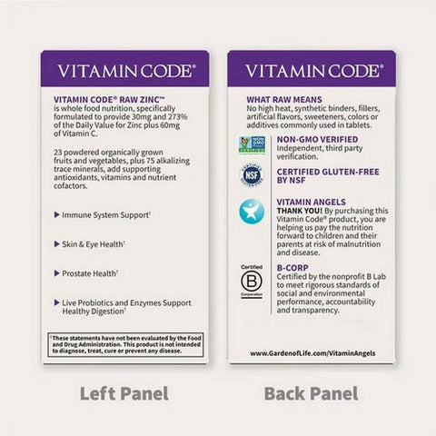 Garden of Life, Vitamin code, Raw Zinc 60 vcaps