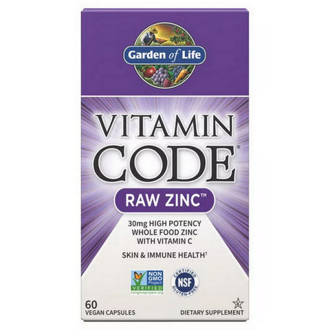 Garden of Life, Vitamin code, Raw Zinc 60 vcaps