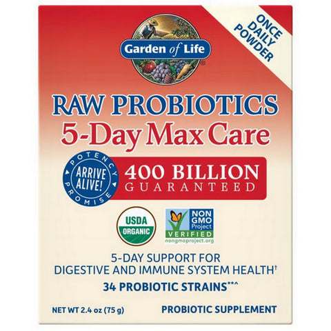 Garden of Life, Garden Of Life Raw Probiotics 5 Day Max Care, 2.4 Oz