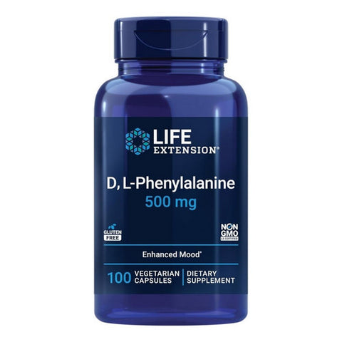 Life Extension, D - L-Phenyalanine, 500 mg, 100 Vcaps