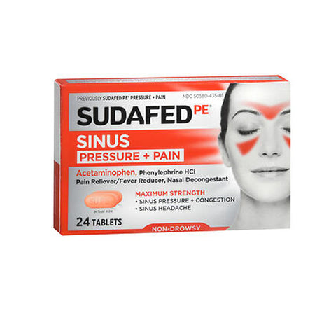 Sudafed Pe, Sinus Pressure Plus Pain Caplets, 24 Caps
