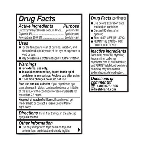 Refresh, Optive Advanced Lubricant Eye Drops, 0.33 Oz