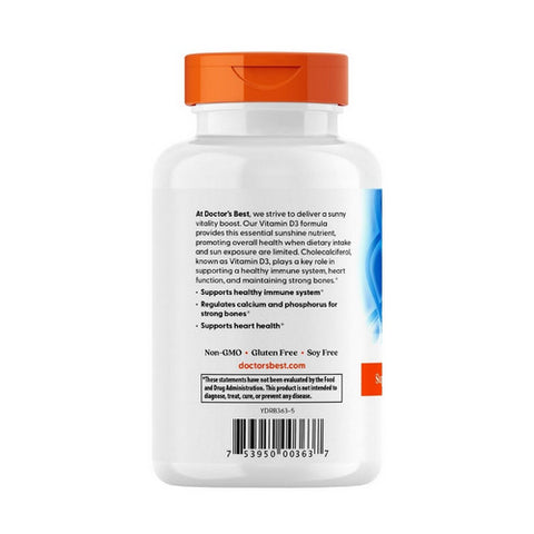 Doctors Best, Vitamin D3 5,000 IU, 125 Mcg, 720 Softgels