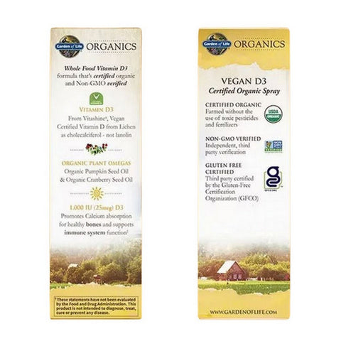 Garden of Life, Organics Vegan D3 Spray, 2 Oz