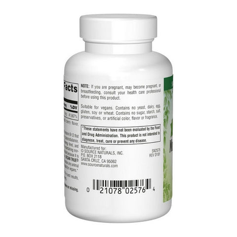 Source Naturals, Vegan True Methylcobalamin Vitamin B-12, 1 mg, Cherry 60 Tabs