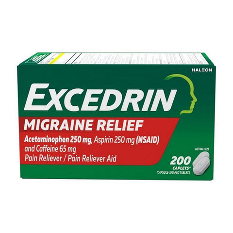 Excedrin, Excedrin Migraine Caplets, 200 Caps