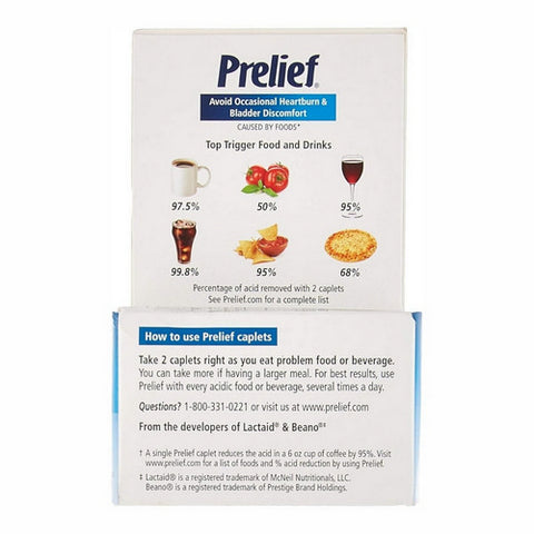 Prelief, Calcium Glycerophosphate Reduces Up To 95% Of Acid Caplets, 120 Caps