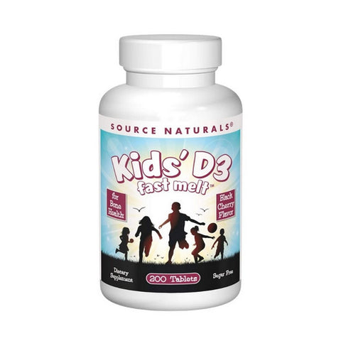 Source Naturals, Kids D-3 Fast Melt, 400 IU, Black Cherry 200 Tabs