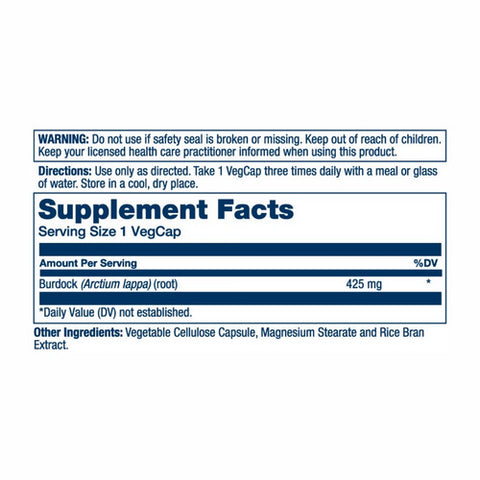 Solaray, Burdock Root, 425 mg, 100 Caps