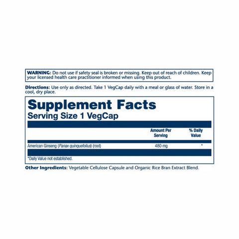 Solaray, American Ginseng, 480 mg, 50 Caps