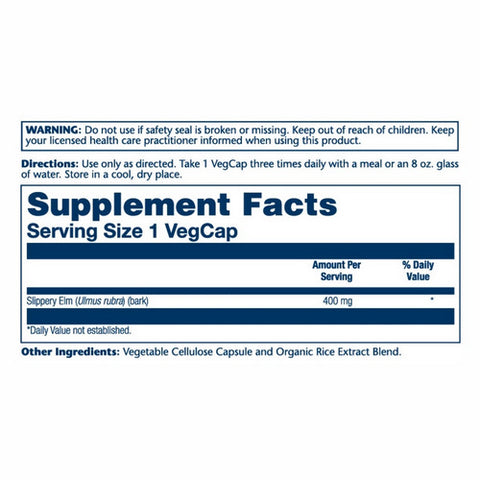 Solaray, Slippery Elm, 400 mg, 100 Caps