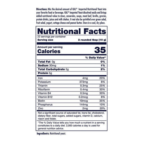 Kal, Imported Fine Flakes Yeast, 7.8 oz