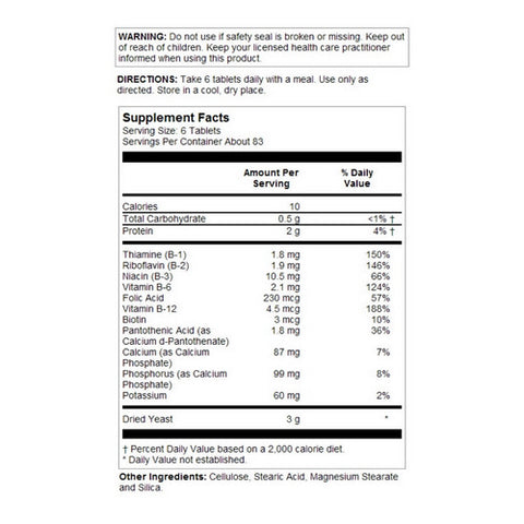 Kal, Nutritional Yeast Tablets, 500 Tabs