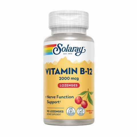 Solaray, Vitamin B-12 Natural Cherry, 2,000 mcg, Cherry 90 Lozenges