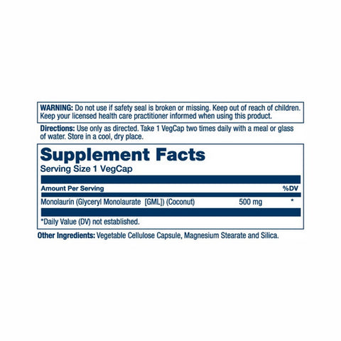Solaray, Monolaurin, 500 mg, 60 Caps