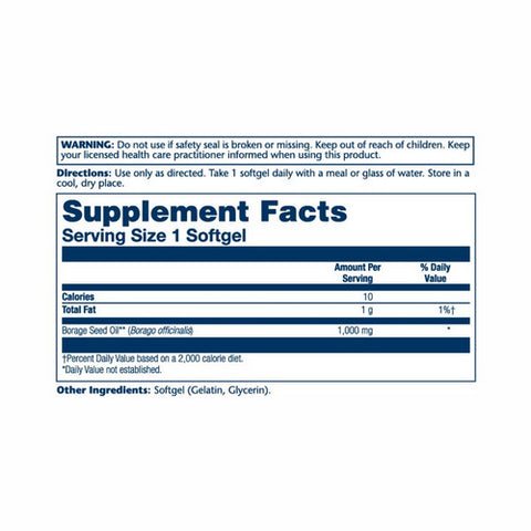 Solaray, Borage Seed Oil, 1,000 mg, 50 Softgels