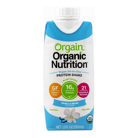 Orgain, Organic Vegan Nutritional Shake Sweet Vanilla Bean, 11 Oz(Case Of 12)
