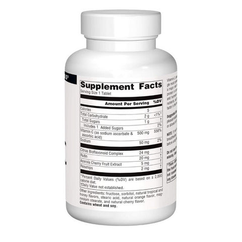 Source Naturals, Chewable C Acerola Cherry, 500 mg, 100 Tabs