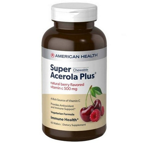 American Health, Super Chewable Acerola Plus Natural Vitamin C Berry, 500 Mg, 100 Tabs