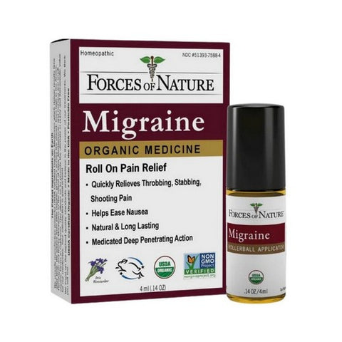 Forces of Nature, Migraine Roll-On Organic Plant Medicine, 4 Ml
