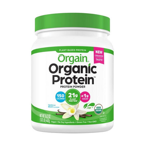 Orgain, Organic Plant Based Protein Powder, Sweet Vanilla Bean 1.02 lbs