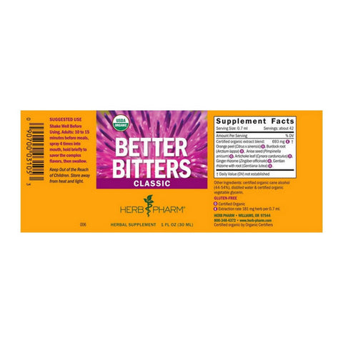 Herb Pharm, Better Bitters Classic, Classic 1 Oz