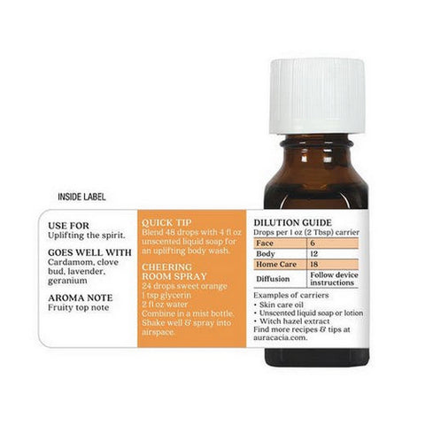 Aura Cacia, Essential Oil Orange Sweet, (citrus sinensis) 0.5 Fl Oz