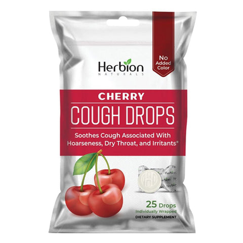 Herbion Naturals, Cough Drops, Cherry 25 Count