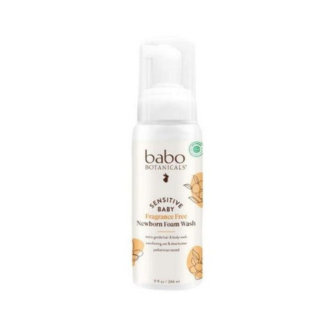 Babo Botanicals, Sensitive Baby Newborn Foam Wash Fragrance Free, 9 Oz