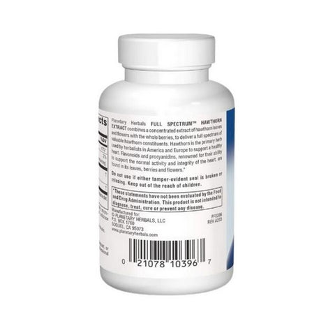 Planetary Herbals, Full Spectrum Hawthorn Extract, 60 Tabs