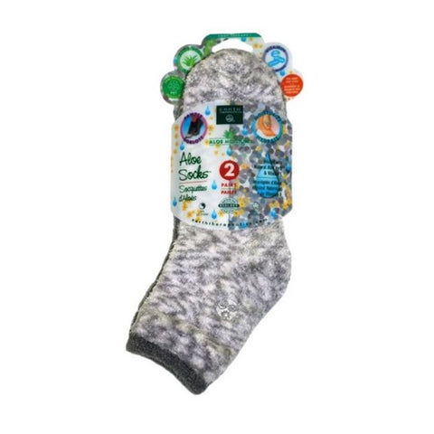 Earth Therapeutics, Aloe Moisture Aloe Socks Gray Plaid, 2 Pair
