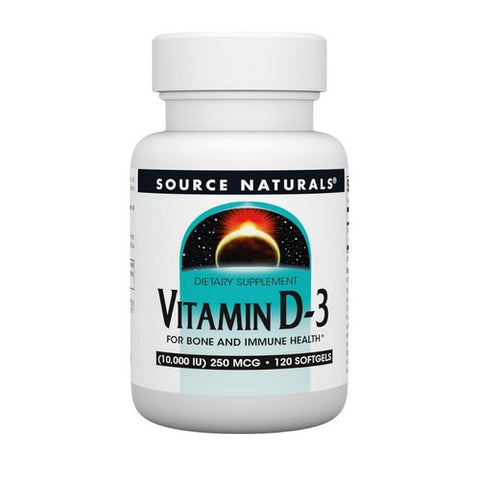 Source Naturals, Vitamin D-3, 10000 IU, 120 Softgels