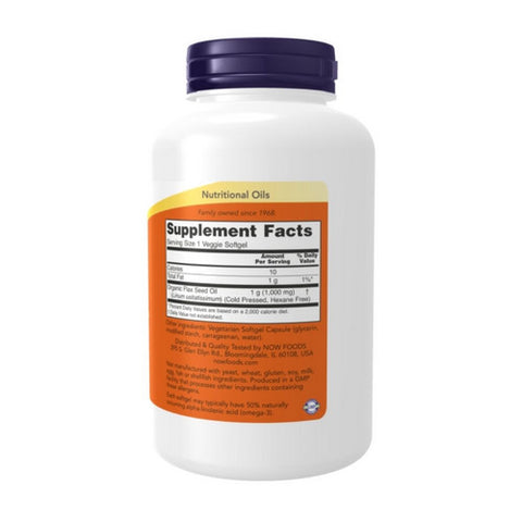 Now Foods, Flax Oil, 1000 mg, 120 Veg Softgels