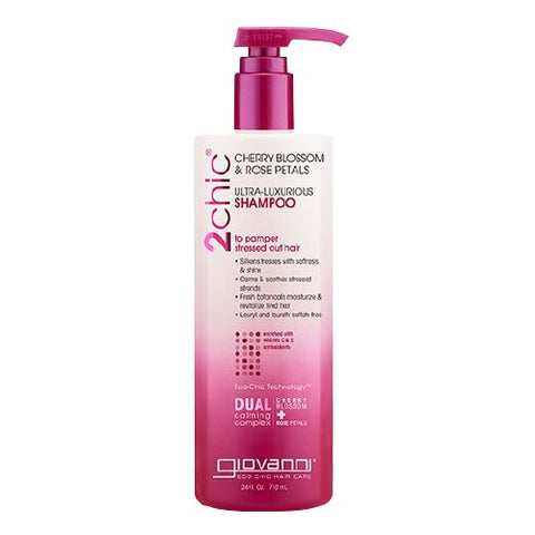 Giovanni Cosmetics, 2chic Ultra Luxurious Shampoo Cherry Blossom & Rose Petals, 24 Oz