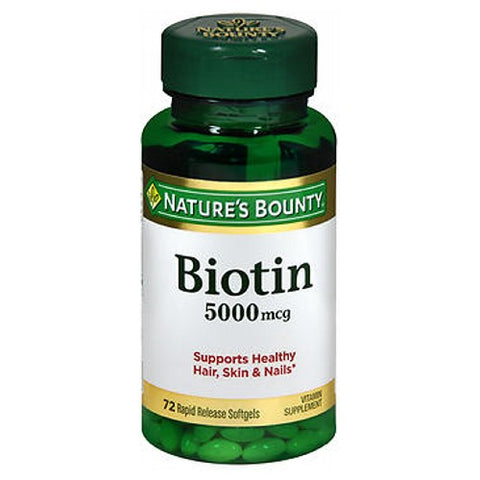 Nature's Bounty, Nature's Bounty Biotin, 5000 mcg, 24 X 72 Softgels