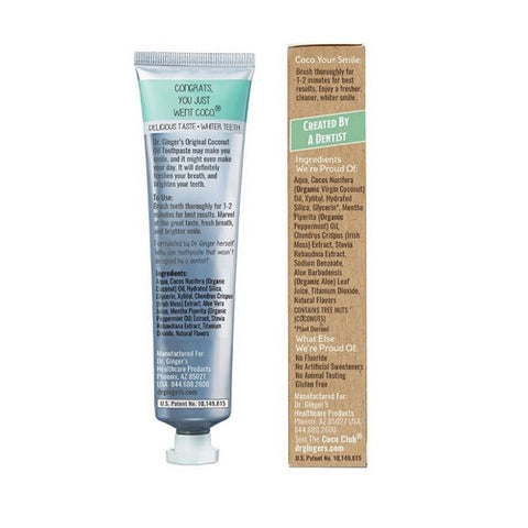 Dr.Ginger's, White Charcoal Coconut Oil Toothpaste, 4 Oz