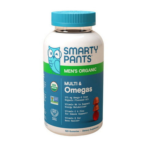 SmartyPants, Organic Men's Multi & Omegas Gummies, 120 Count